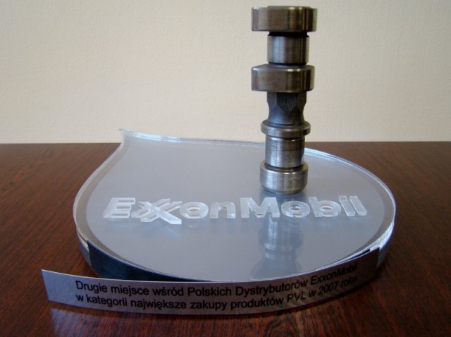 II miejsce PVL w 2007 roku
Drugie miejsce wśród Polskich Dystrybutorów ExxonMobil w kategorii największe zakupy produktów PVL w 2007 roku.